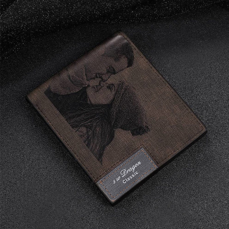 Photo Engraved Leather Wallet