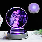 Cadre photo en cristal personnalisé à LED