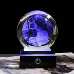 Engraved Crystal Ball With LED Light Base